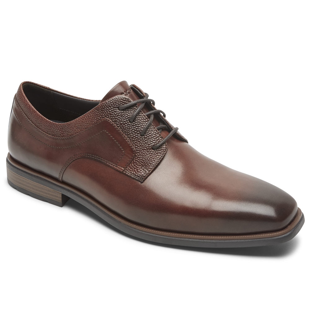 Oxfords Rockport Homem Marrom - Farrow Plain Toe - 48319FEAL